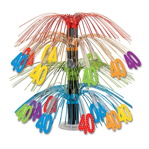 Vibrant Milestone Celebration Multicolor 40 Cascade Centerpiece 18" (1/Pk)