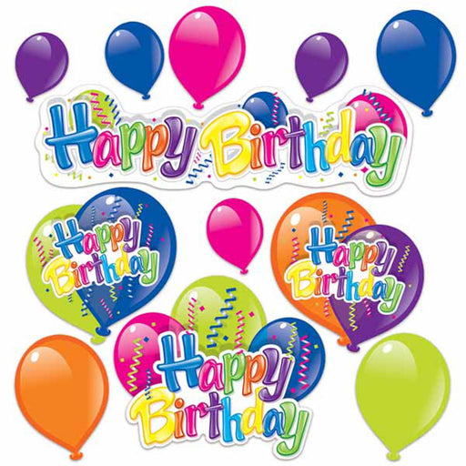 Vibrant Happy Birthday Cutouts