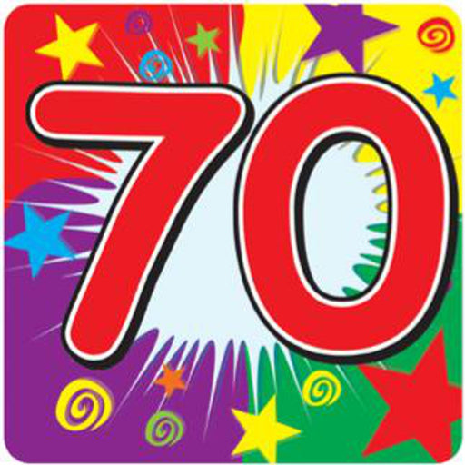 70 Number Coasters Multicolored 3.5" Drink Mats (24/Pk)
