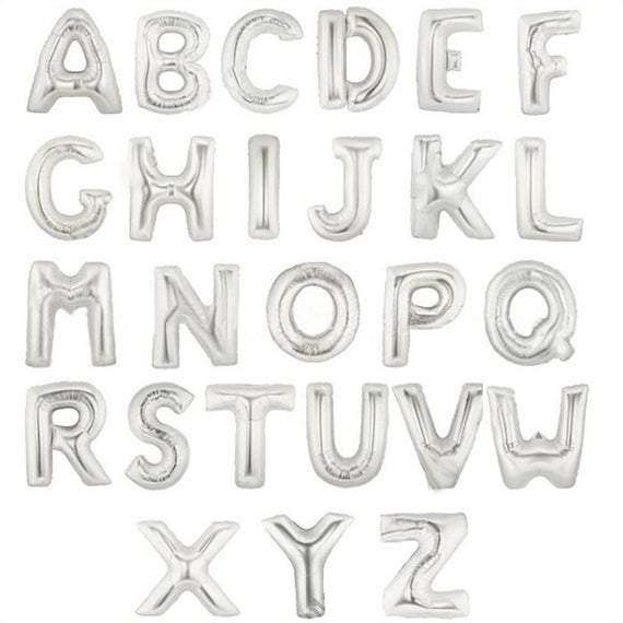 Silver Foil Letter Balloon balloon arch and garland shimmer and confetti balloons unicorn baby shower bridal shower party supplies birthday decoration first