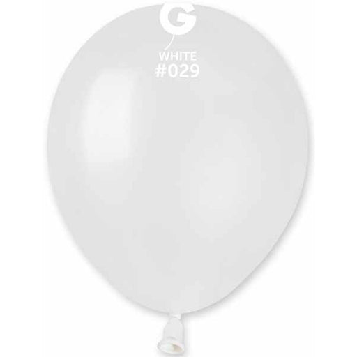 100 Pack Of Gemar Metallic White 5" Latex Balloons (#029)