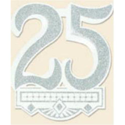 14" 25Th Anniversary Crest Glittered Blk.