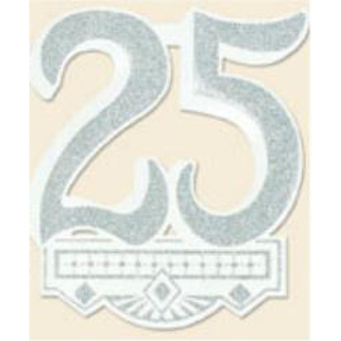 14" 25Th Anniversary Crest Glittered Blk.