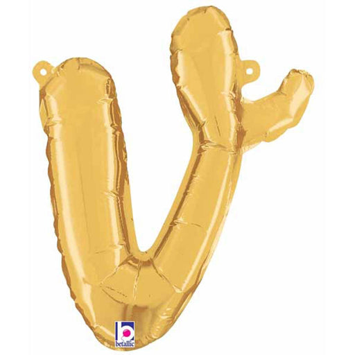 14" Gold Script Letter V.