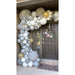 16-Foot DIY White and Gray Balloon Garland and Arch Kit with Giant Silver Confetti Balloons