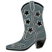 "16" Silver Foil Cowboy Boot Silhouette"