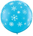 36" Robin's Egg Blue Snowflakes Latex Balloon (2/Pk)