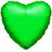 18" Heart Flat Metallic Green S15 Balloon