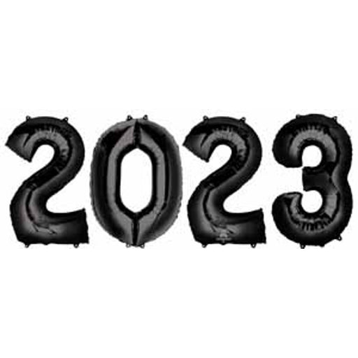 "2023" Black Number Bunch With P95 Paper Flowers - 34" Package