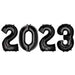"2023" Black Number Bunch With P95 Paper Flowers - 34" Package