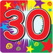30 Number Coasters Multicolored 3.5" Drink Mats (24/Pk)