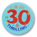 30 & Thrilling Satin Button Set Of 6 (2" Diameter)