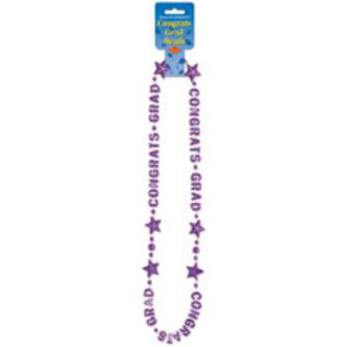 36" Congrats Grad Beads Purple