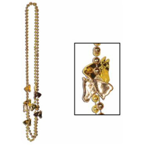 36" Horse Beads In Assorted Copper And Silver Colors.