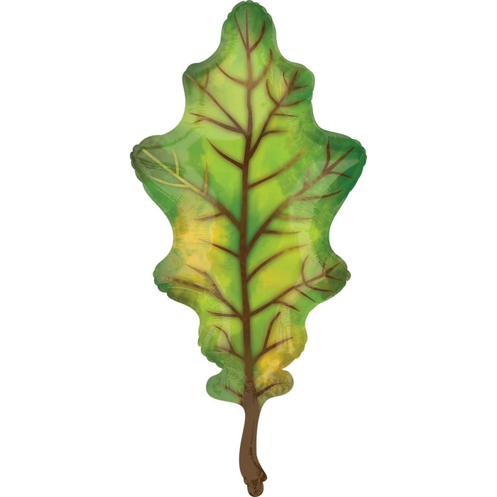 42" Fall Green Oak Leaf Foil Balloon