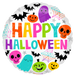 Vibrant colorful Round Creepy Halloween Balloons
