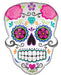 24" Satin Sugar Skull SuperShape Foil Balloon
