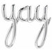 45" Script Yay Silver Decoration Piece.