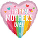 Happy Mother's Day Bright Stripes Heart 18" Foil Balloon (5/Pk)