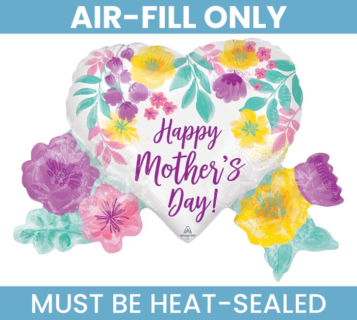 Happy Mother's Day Watercolor Flower 14" Balloon (5/Pk)