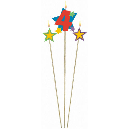 Number 2 Star Candle Stick (9/Pk)