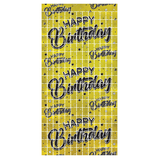 Happy Birthday Metallic Square Curtain