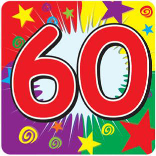 60 Number Coasters Colorful 3.5" Drink Mats (24/Pk)