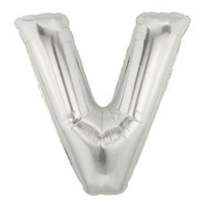 7" Megaloon Flt "V" Silver Balloon.