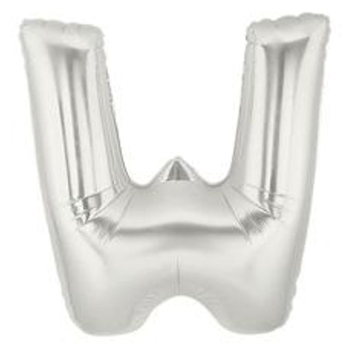 7" Megaloon Flt "W" Silver Balloon.