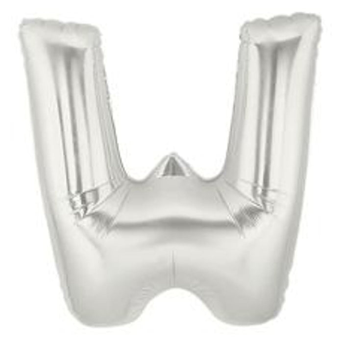 7" Megaloon Flt "W" Silver Balloon.