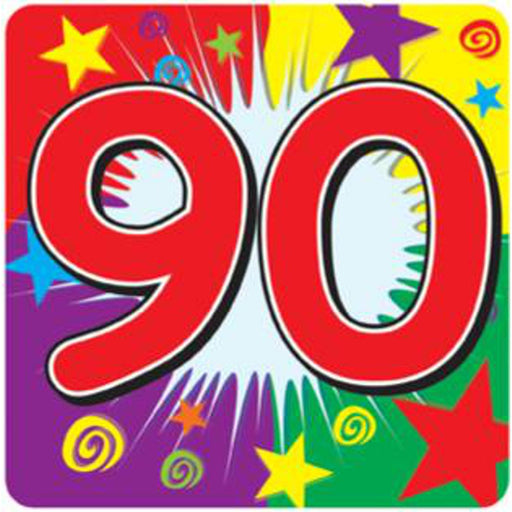 90 Number Coasters Vibrant Multicolored Drink Mats (24/Pk)