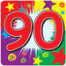 90 Number Coasters Vibrant Multicolored Drink Mats (24/Pk)