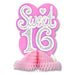 Sweet 16 Table Centerpiece Pink Party Décor (3/Pk)