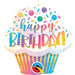 14" Mini Birthday Ombré Cupcake Shape Foil Balloon (5/Pk)