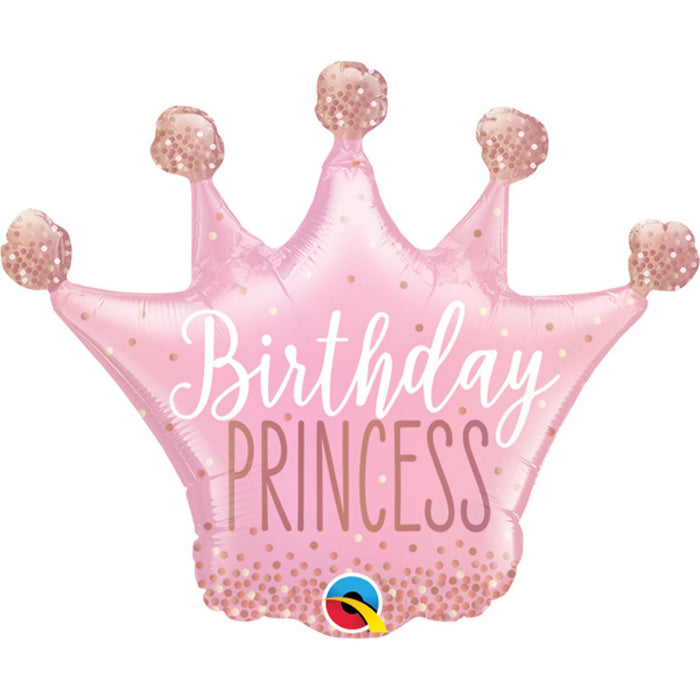 14 Inch Birthday Princess Crown Foil Balloon A Royal Touch for Your Celebration (5/Pk)