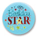 "Birthday Star Satin Button - Pack Of 6"