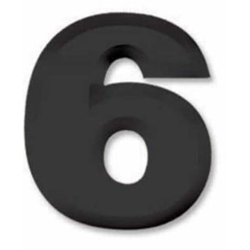Black Plastic 3D Number 6 Elegant 11" Party Decoration (24/Pk)