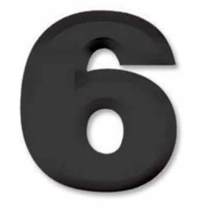Black Plastic 3D Number 6 Elegant 11" Party Decoration (24/Pk)