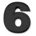 Black Plastic 3D Number 6 Elegant 11" Party Decoration (24/Pk)