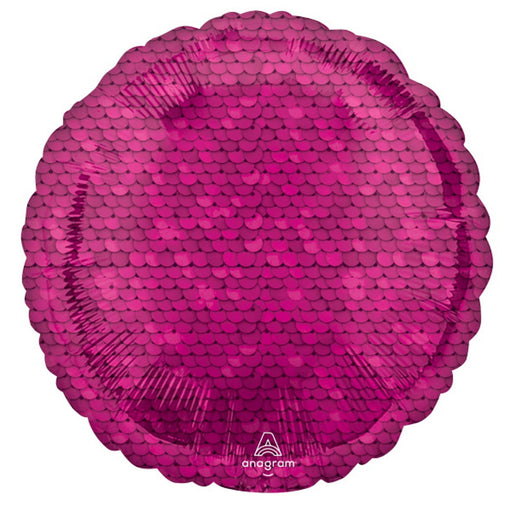 Bright Pink Sequins Balloon - 18" Rnd Hx S18 Pkg