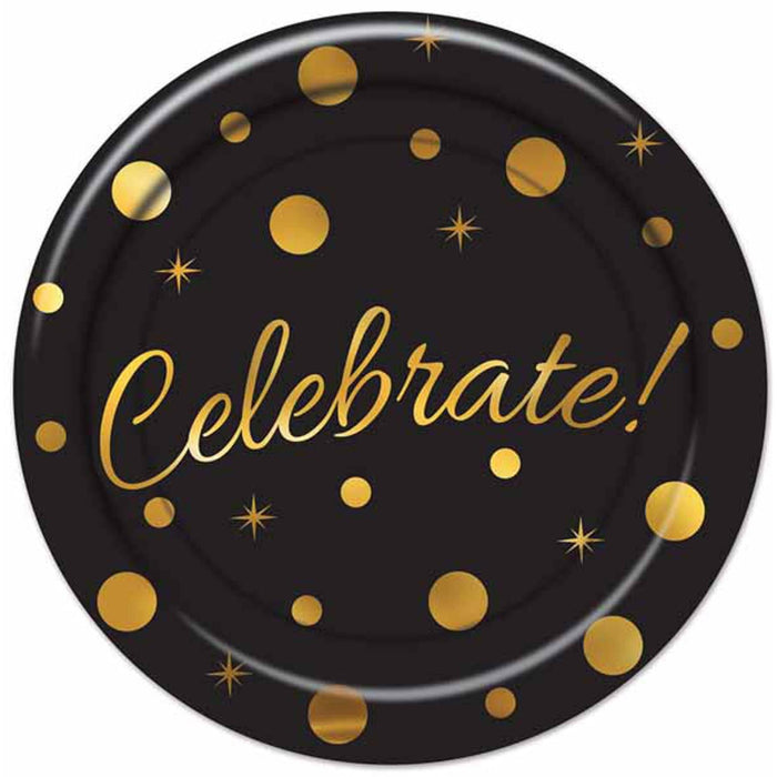 "Colorful 7" Party Plates - 8/Pk"