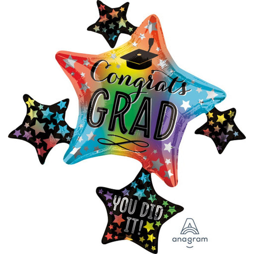 Colorful Grad Clustr Decoration Pack - 35" Shape (40 Pcs)