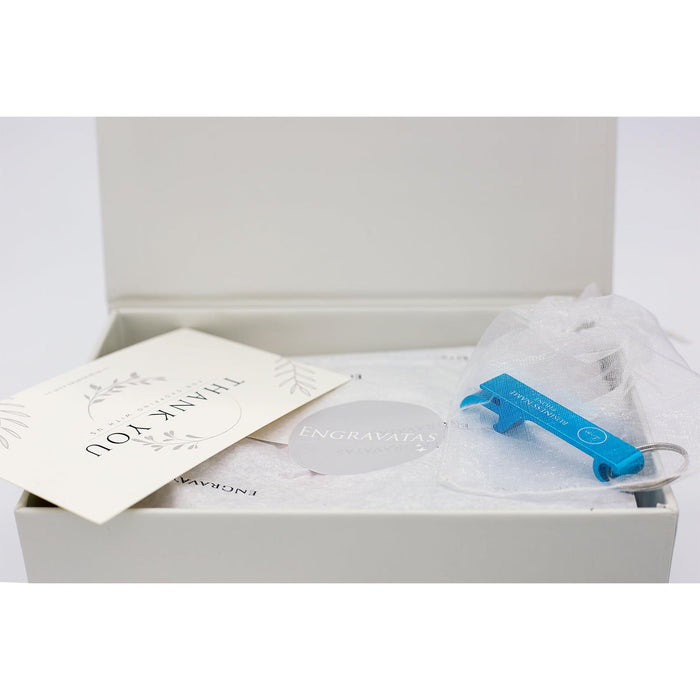 Custom Keychains Bottle Opener and Party Favors - Bulk Personalized Wedding, Birthday, Quinceanera, and Business Favors