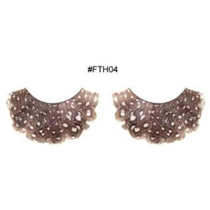 "Dark Brown Feather With White Polka Dots - Fth04"