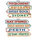 "Decorate With Iconic Australian Street Sign Cutouts - 4/Pkg"