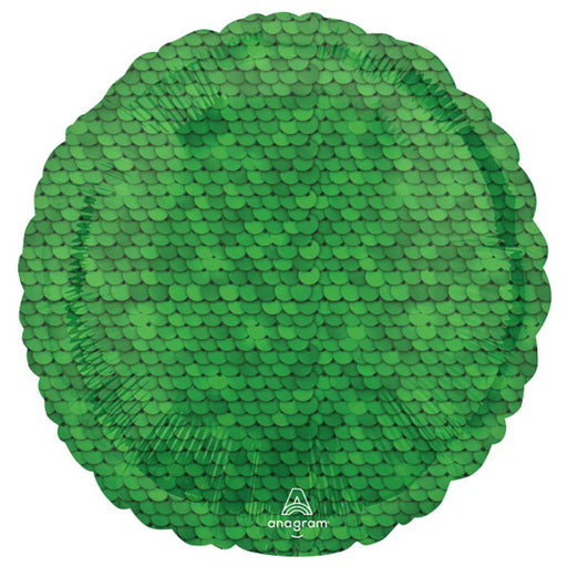Forest Green Sequins Balloon - 18" Rnd Hx S18 Pkg