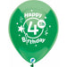 Funsational 12" Happy 4th Birthday Latex Balloons