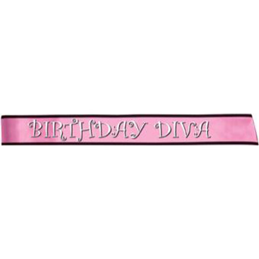 Diva Vibes Birthday Diva Satin Sash (1/Pk)