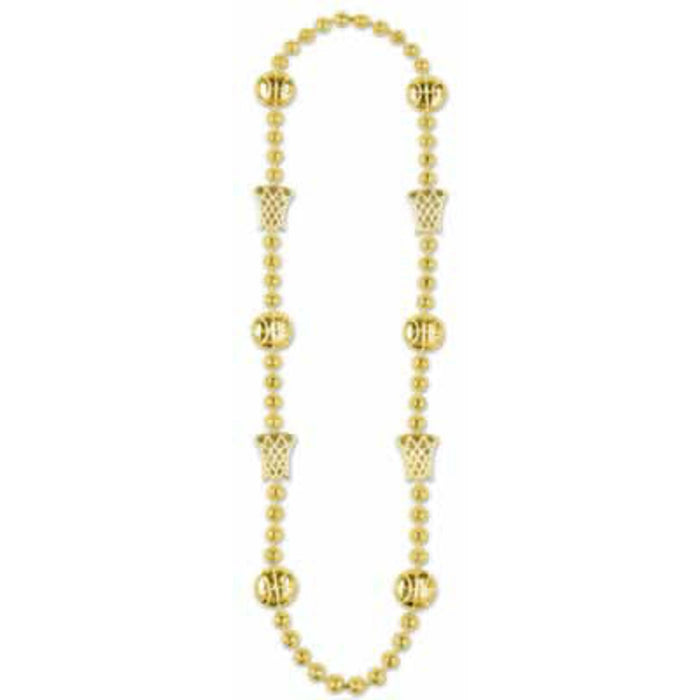 Gold Basketball Beads - 36" Long (1/Card)