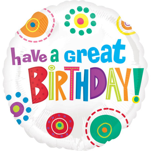 Great Birthday 18" Vlp S20 Flat Balloon